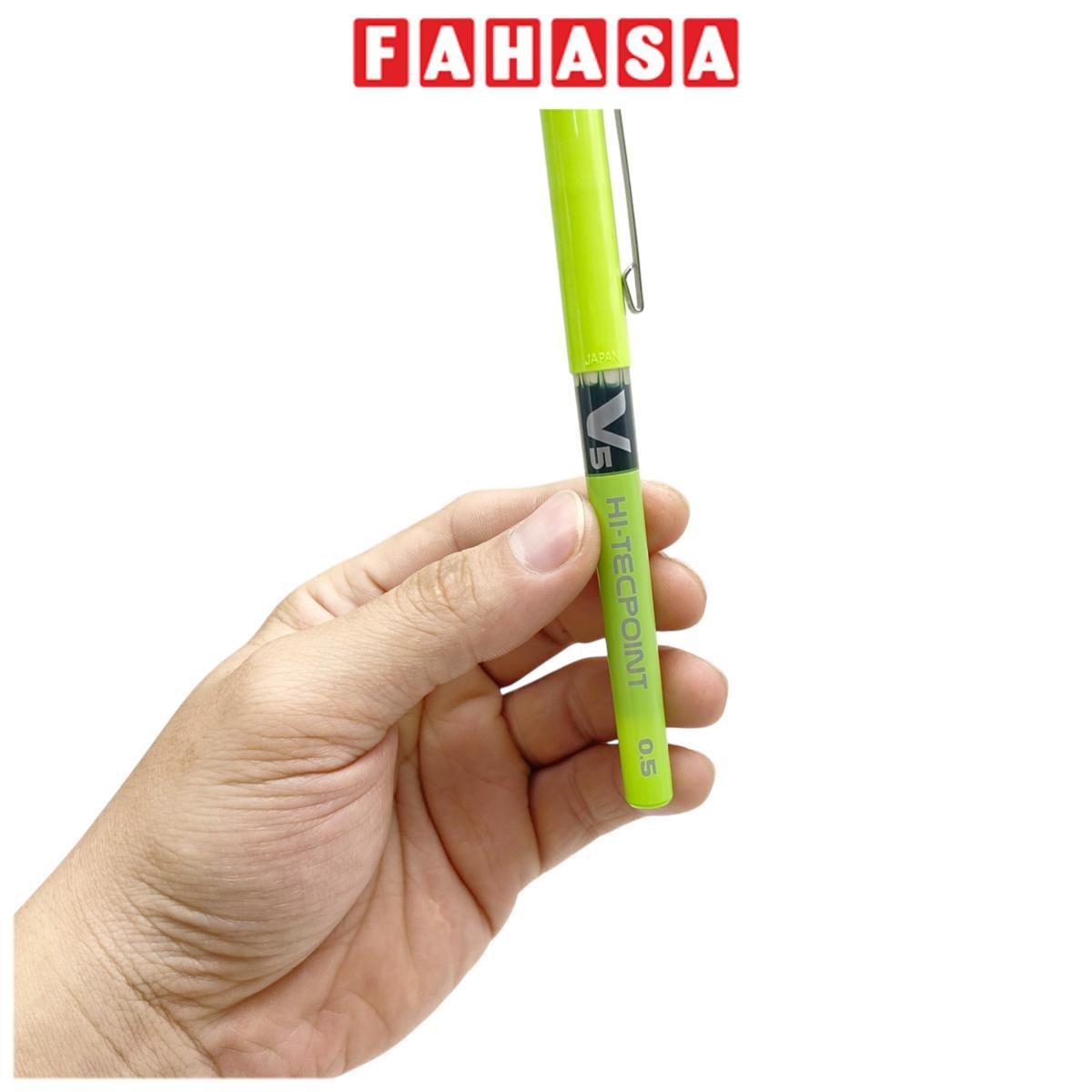 Bút Mực Nước Hi-Tech V5 0.5 mm - Pilot BX-V5-LG - Mực Xanh Lá
