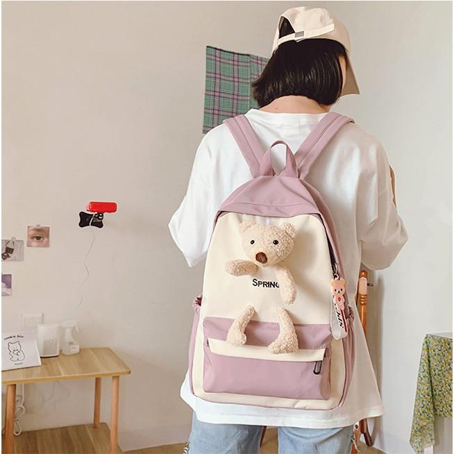 Balo ulzzang đi học, balo gấu dễ thương