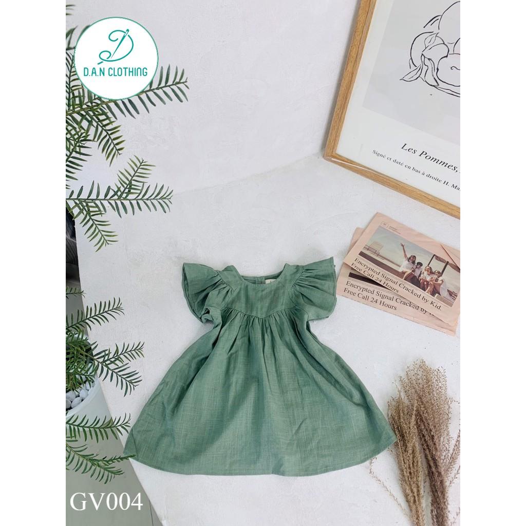 Váy Bé Gái Cánh Tiên Điệu Đà Màu Xanh Oliu Cho Bé Từ 8 đến 25Kg