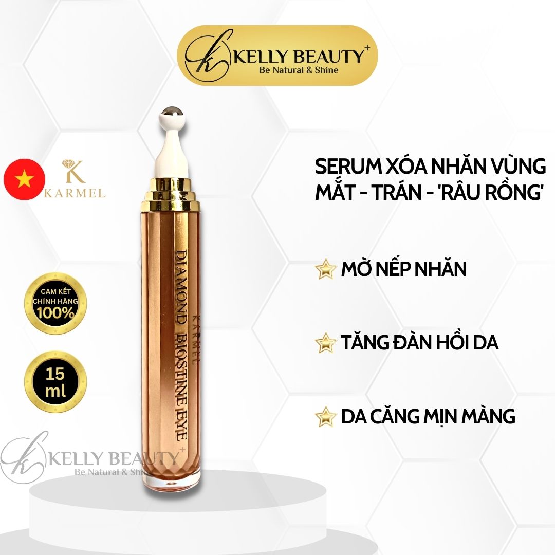 Karmel Diamond Biostine Eye – Tinh Chất Làm Mờ Nếp Nhăn Vùng Mắt Trán Miệng; Chống Lão Hóa, Đàn Hồi Da | Kelly Beauty