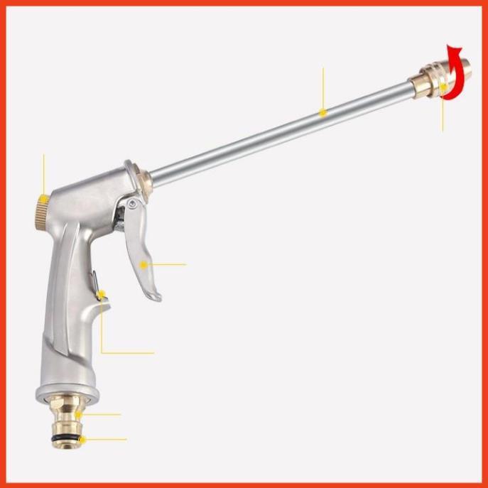 Bộ dây vòi xịt nước rửa xe, tưới cây . tăng áp 3 lần, loại 20m 206701-2P đầu đồng, cút, nối đen