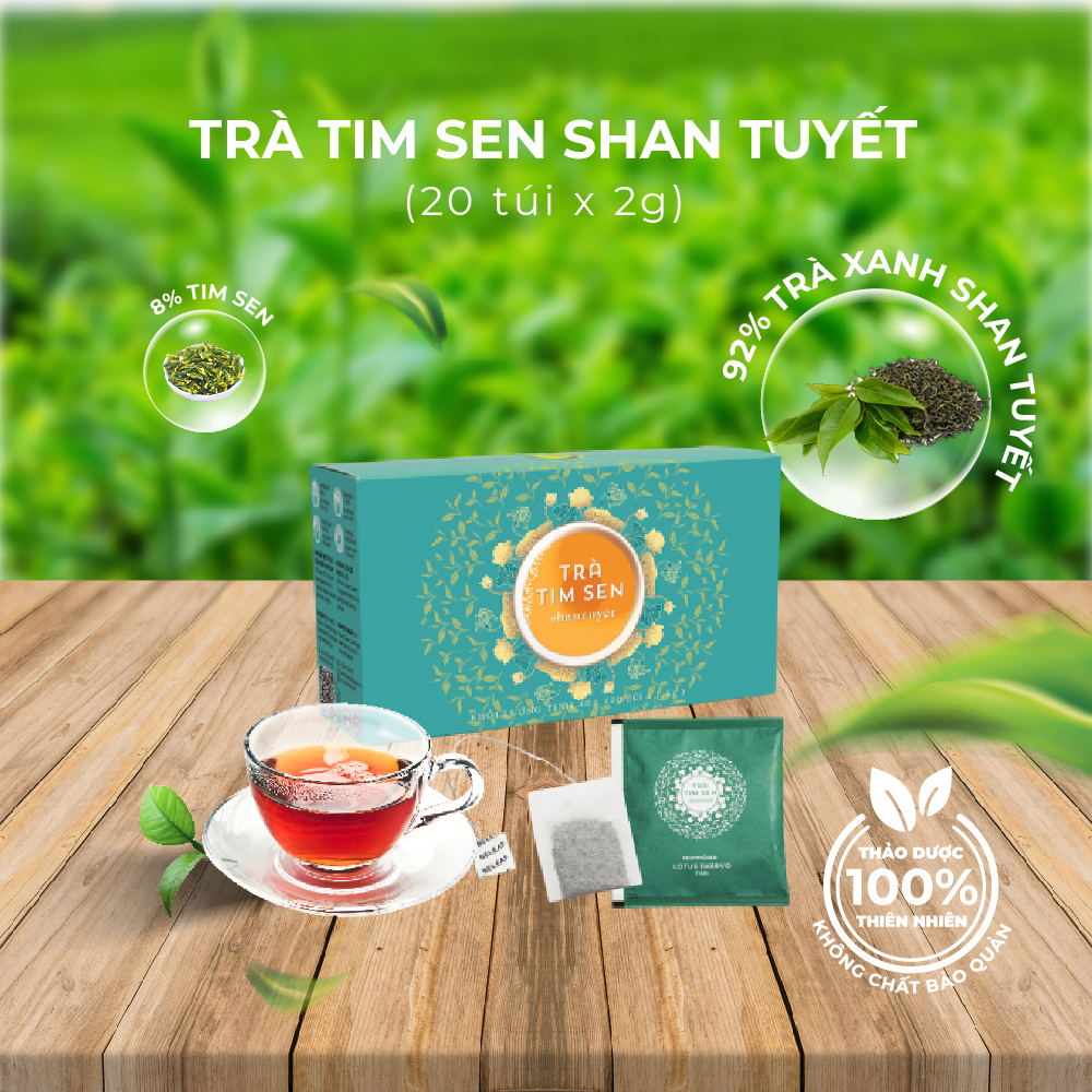 Trà Tim Sen Túi Lọc SunBeleaf - TP030S - Trà Tim Sen Trị Mất Ngủ - Hàng chính Hãng