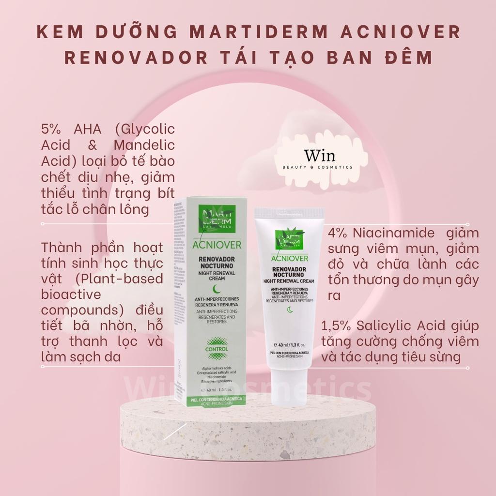 Kem dưỡng tái tạo ban đêm cho da dầu mụn Martiderm acniover night renewal cream