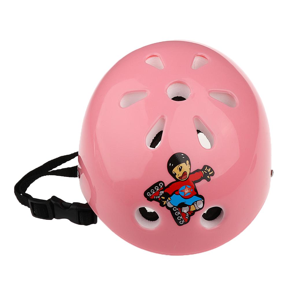 7 Pieces Kids Roller Skating Cycling Helmet Knee Elbow Pad Wrist Guard Sets Pink