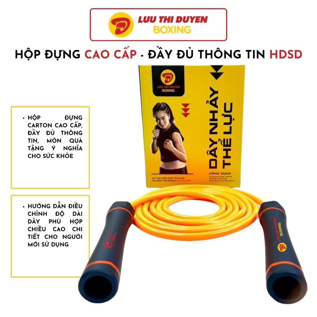 Dây Nhảy Thể Lực Tự Hào Việt Nam - Lừu Thị Duyên Boxing - Bản Cao Cấp - Nặng 480g - Dây PVC Lõi Đặc 10mm, Chống Mài Mòn,