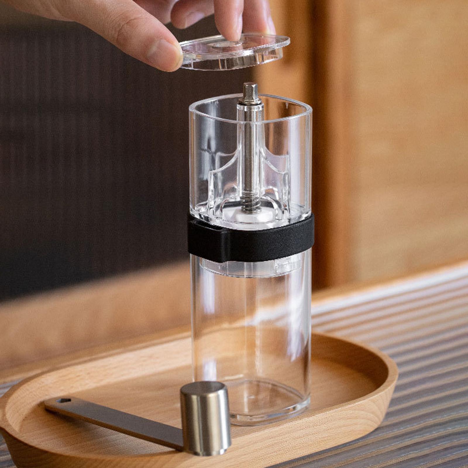 Manual Ceramic Burr Coffee Bean Grinder Manual for Travelling transparent