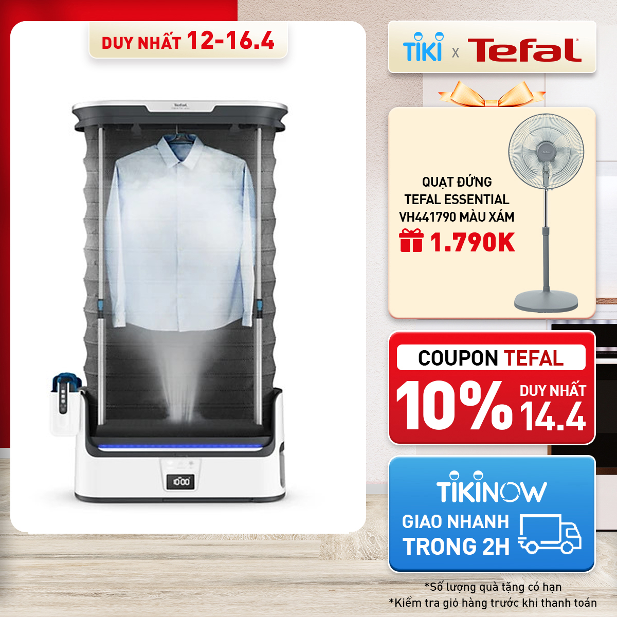 Máy chăm sóc quần, áo đa năng Tefal YT4050E1 - Hàng chính hãng