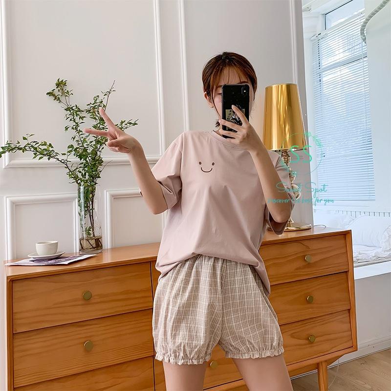Đồ bộ nữ ở nhà cao cấp, bộ đồ ngủ, đi chơi, set đồ Hàn Quốc mặt cười dễ thương
