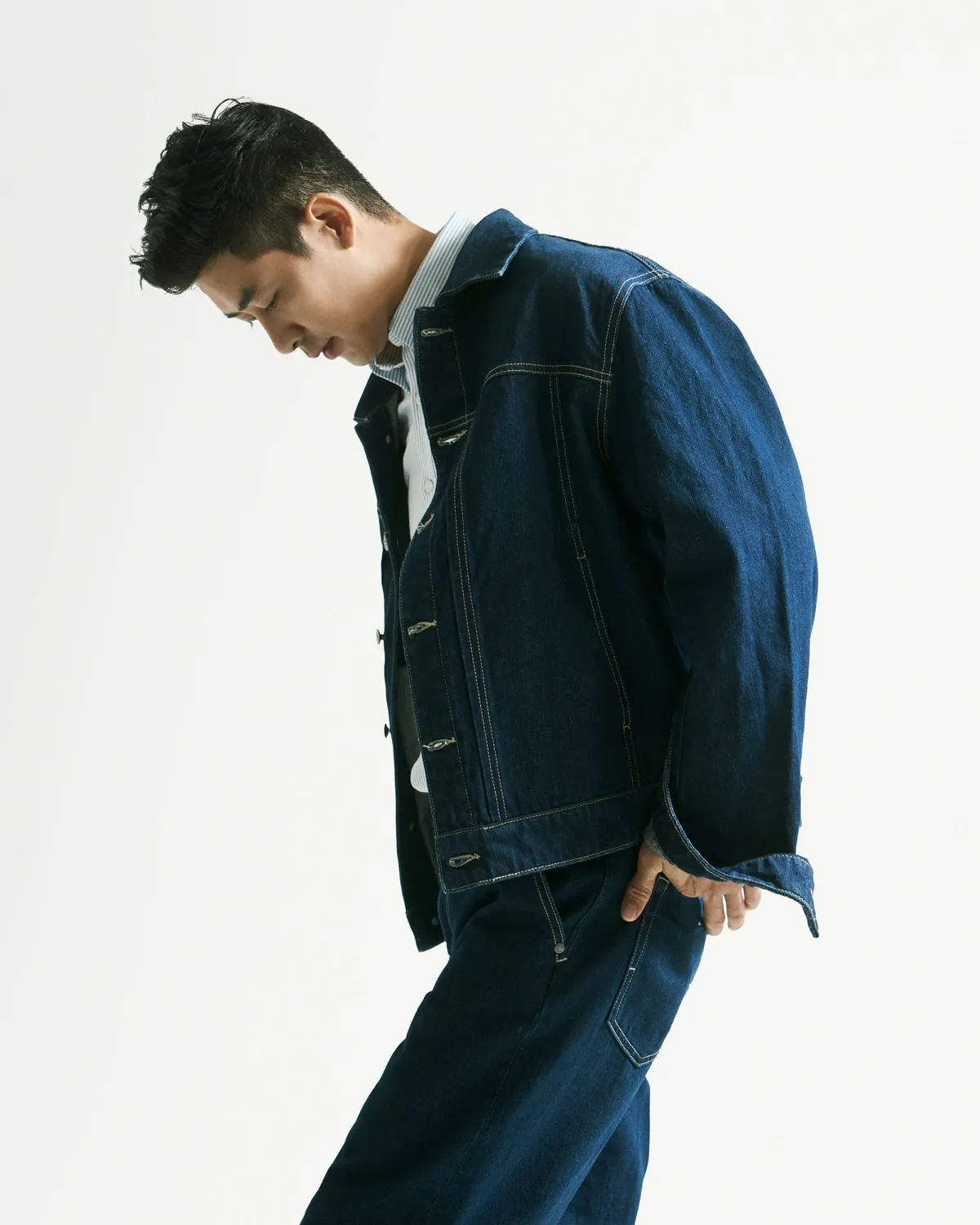 Áo khoác denim nam ( Áo khoác jean ) . Form Loose - RT 10F24DJA006 | ROUTINE CÀ MAU