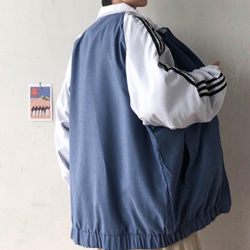 Áo khoác bóng chày form rộng vải dù cao cấp thời trang Hàn Quốc dáng Unisex nam nữ D01