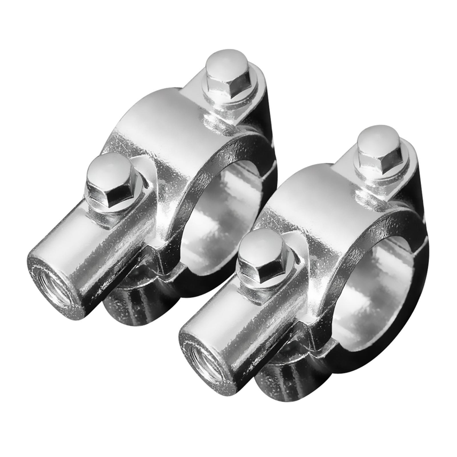 2x Mirror Mount Bracket Clamp for 7/8" Handlebar Motorcycle Chrome