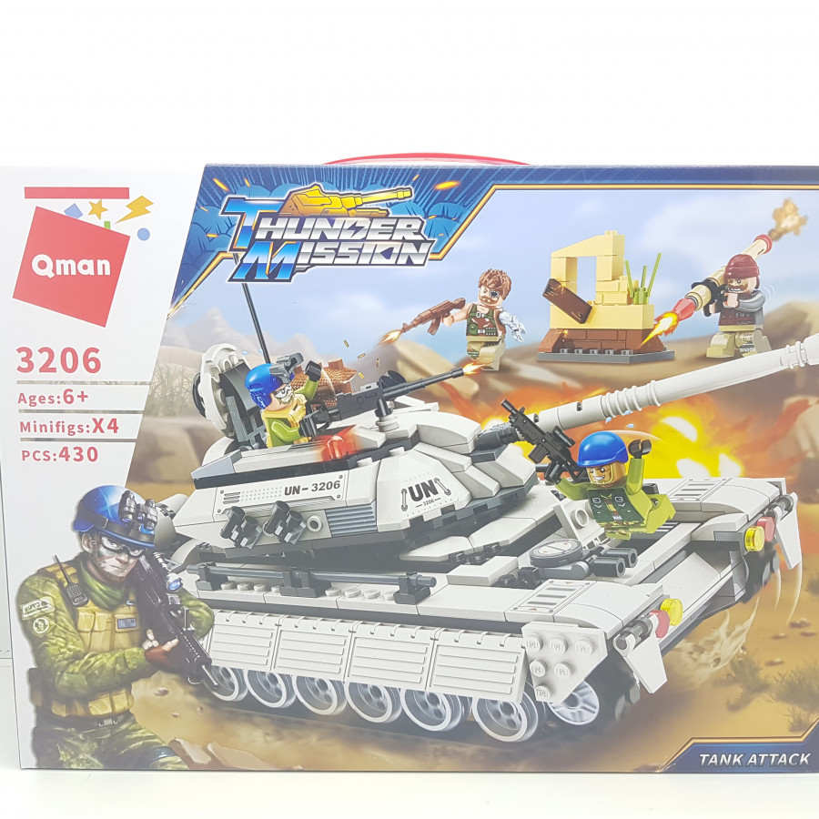 Đồ chơi lắp ghép, xếp hình xe tăng Cuộc tấn công TM3206 QMAN Tank Attack