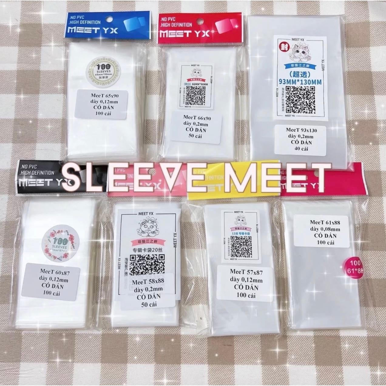 [MT01] Sleeve bọc card thẻ bài MEET, nhiều kích thước (size nhỏ) - 57x93 ko dán 0,2mm