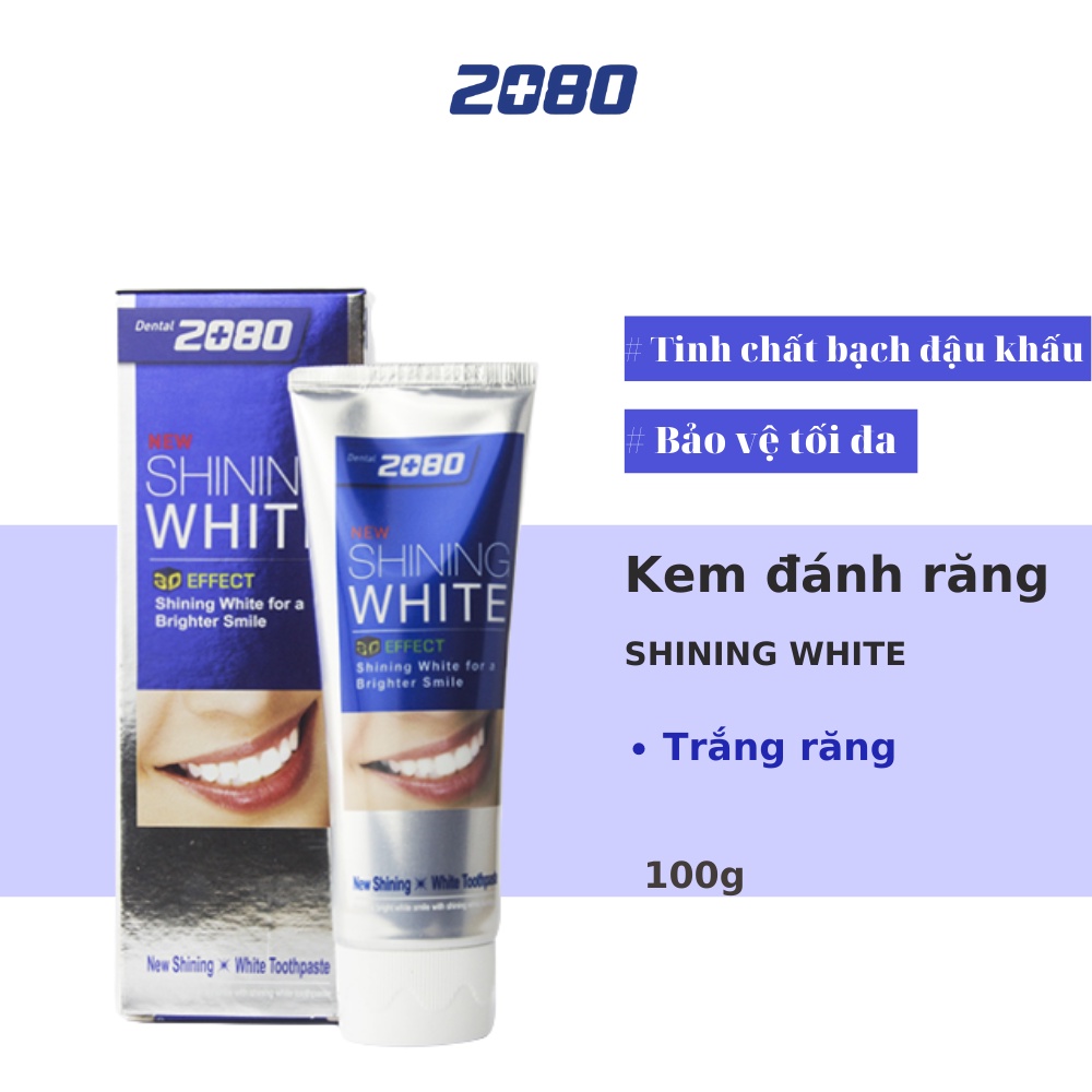 Kem đánh răng cao cấp Hàn Quốc 2080 Shining White 3D Effect trắng răng chuyên biệt 100g