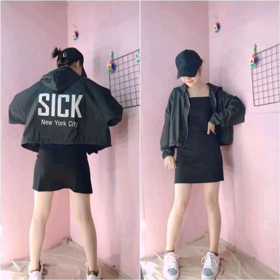 Áo khoác dù CROPTOP 2 lớp hàng chuẩn shop loại 1