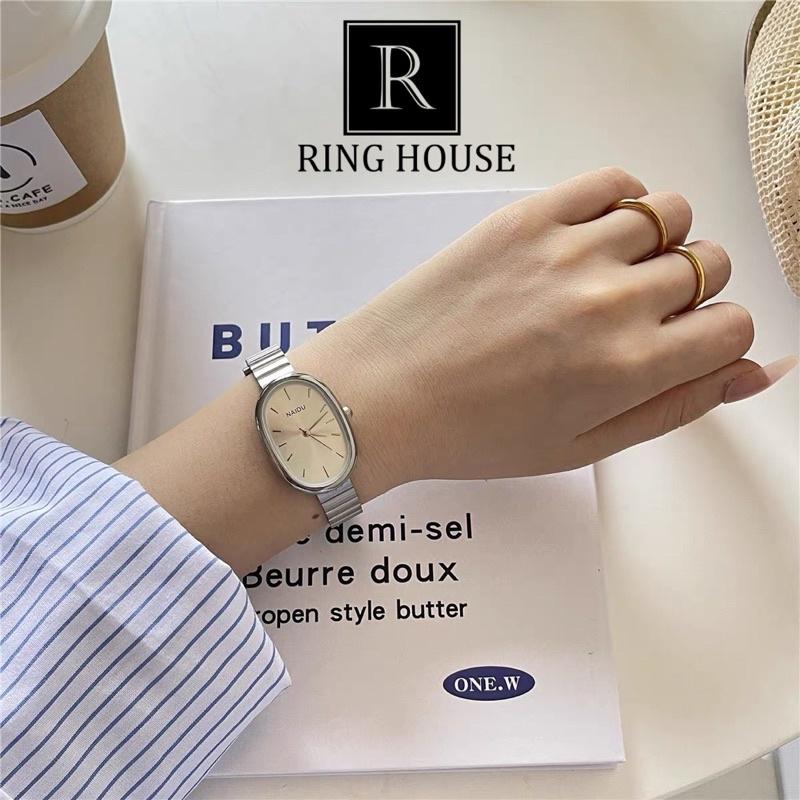 Đồng hồ nữ thời trang Doukou dây kim loại kiểu dáng thanh lịch Ring House