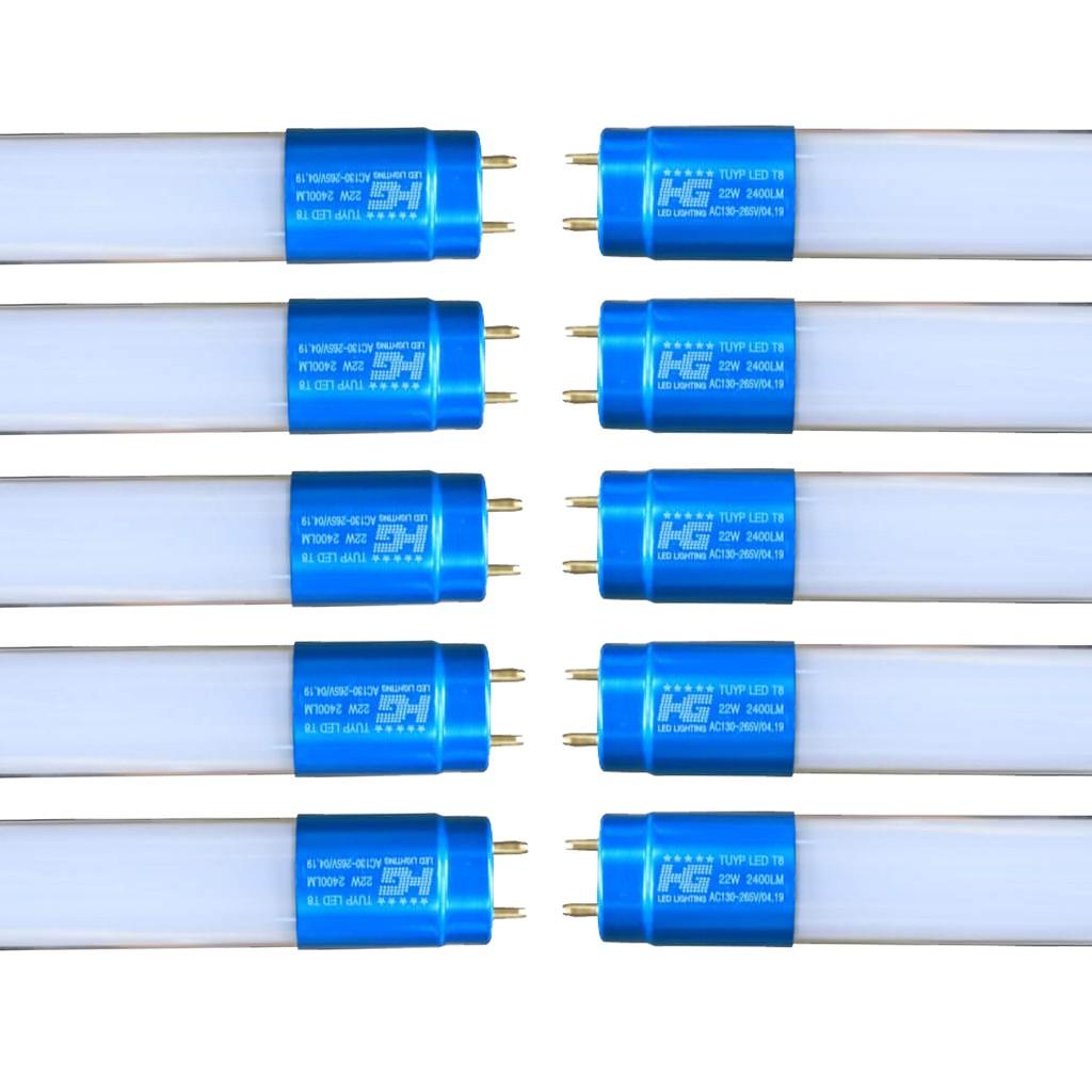 Bộ 10 Bóng đèn led Tuýp thủy tinh 22W 1,2m,