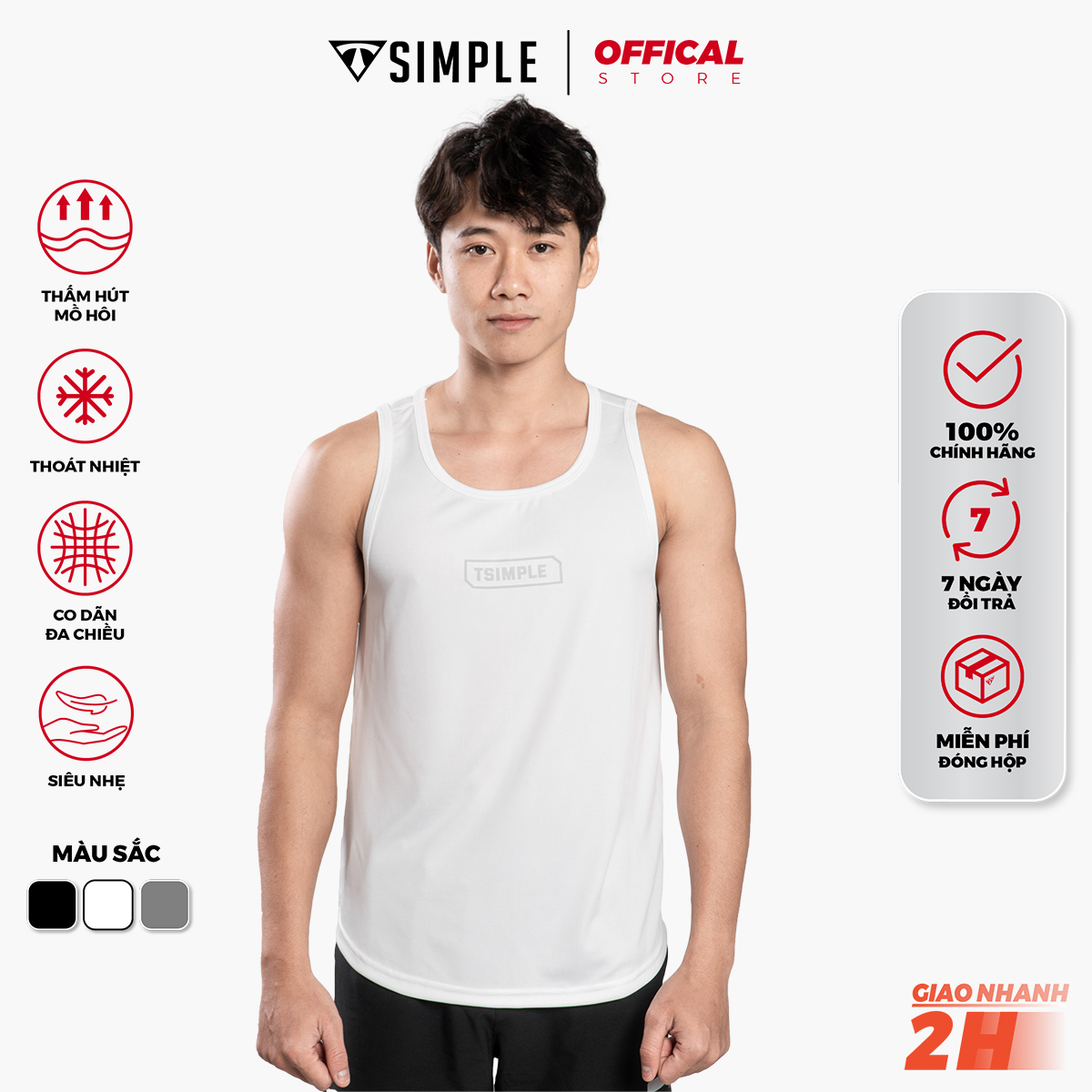 Áo Ba Lỗ Tank Top Thể Thao Nam TSIMPLE Ver.02 Nhiều màu