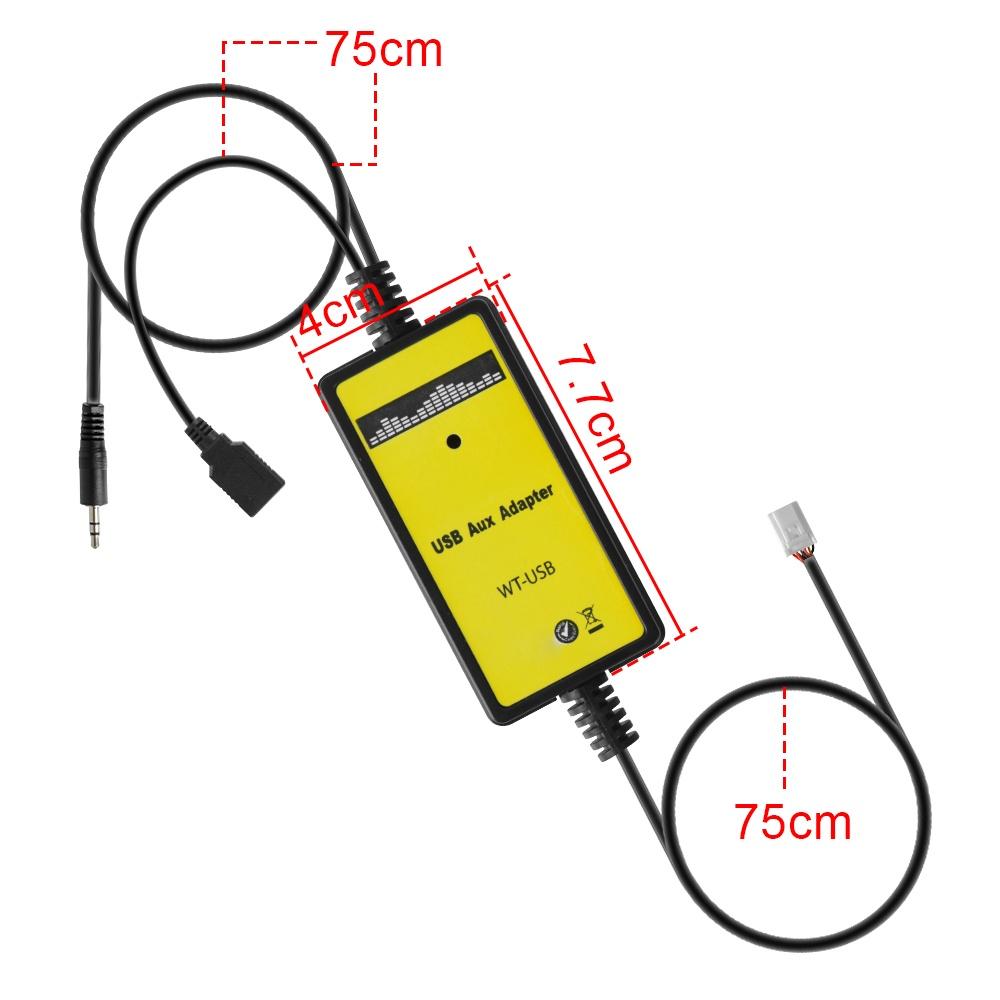 Đầu chuyển đổi âm thanh kèm giắc cắm 3.5mm cho xe hơi TOYOTA LEXUS Corolla RAV4 Camry MP3 USB AUX 6+6Pin