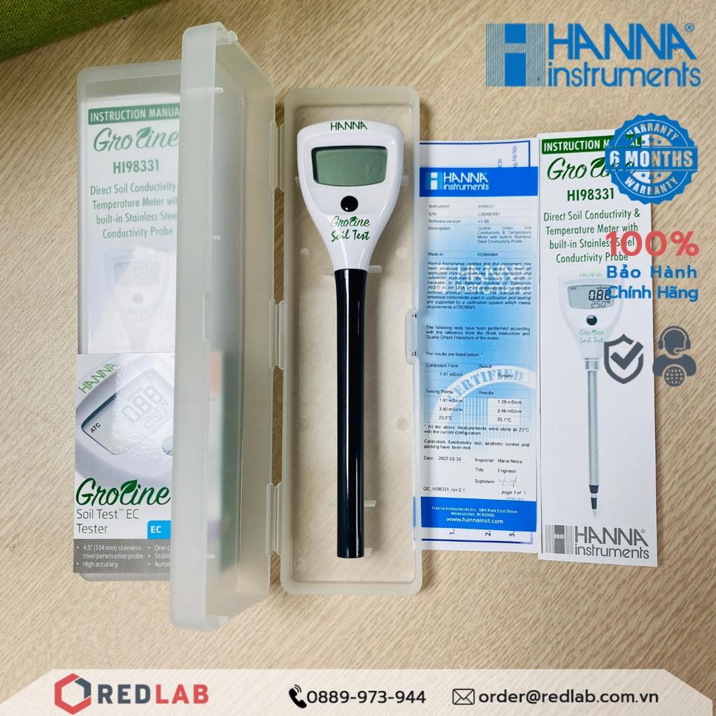 Bút đo độ dẫn điện EC trực tiếp trong đất và nước Hanna HI98331, bảo hành 6 tháng