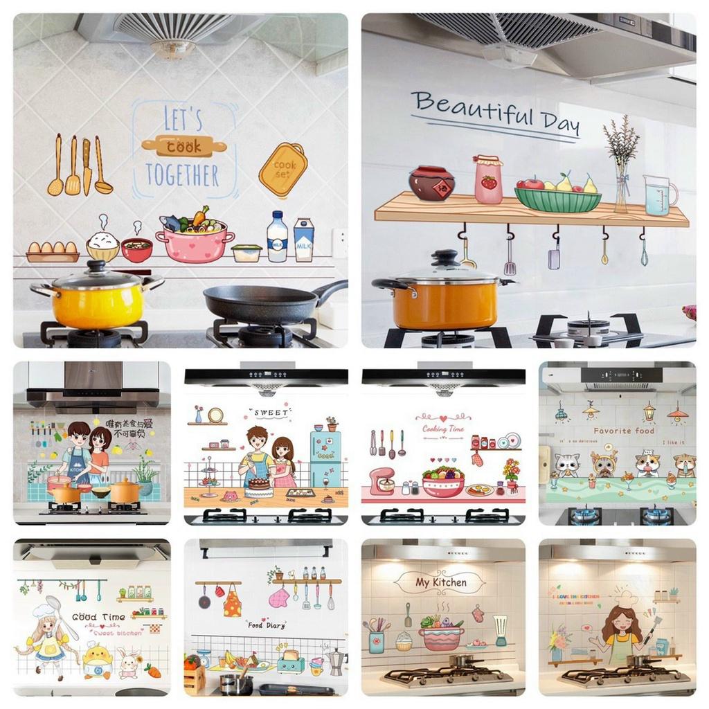Giấy Dán Tường Bếp Cách Nhiệt Chống Dầu Mỡ, Chịu Nhiệt - Decal Dán Bếp 3D Nhiều Họa Tiết