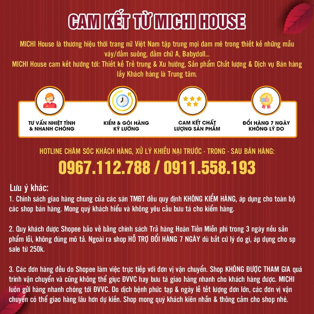 Váy Dáng Suông Rộng Đuôi Cá Freesize MICHI House Đầm Thiết Kế Dài Tay Mặc Bầu Cũng Xinh V306