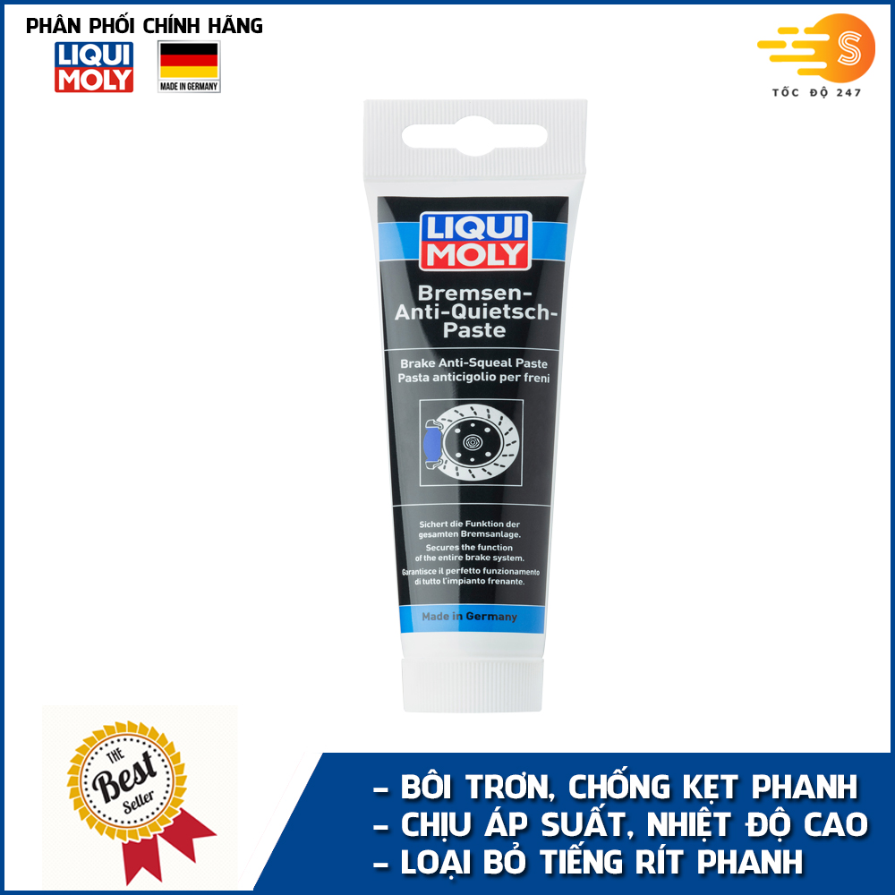 Mỡ tra má phanh chuyên dụng chịu nhiệt độ cao Liqui Moly 3077 - bôi trơn, chống kẹt phanh, chịu áp suất cao, tăng độ bám dính, loại bỏ tiếng kêu từ phanh, bảo dưỡng, sửa chửa và lắp ráp phanh