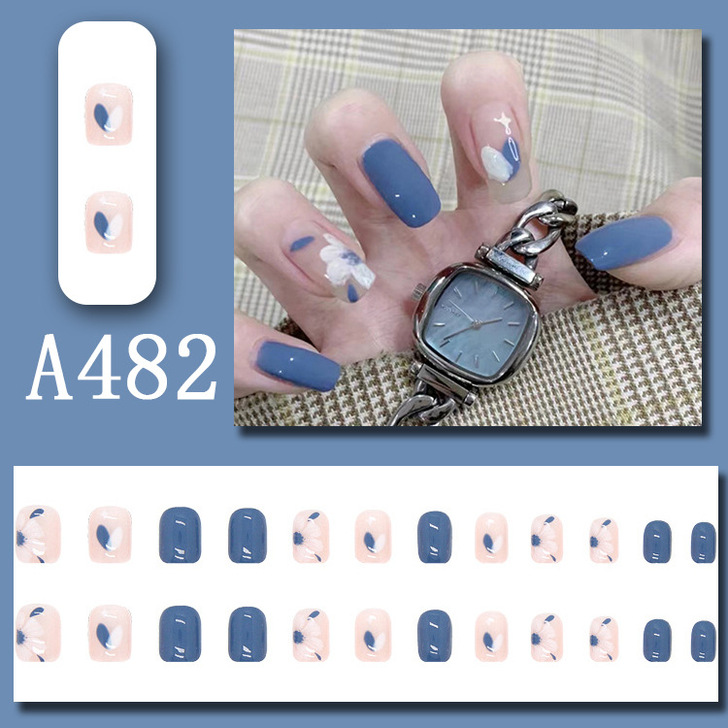 A482-Hộp NAIL BOX 24 móng họa tiết nhiều màu sắc thời trang