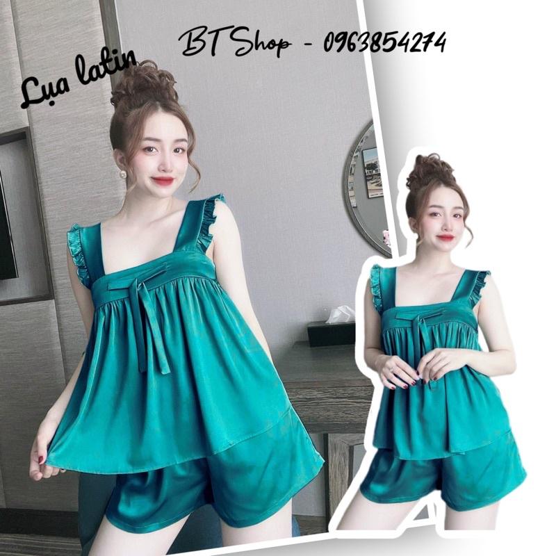 Đồ ngủ mặc nhà lụa latin màu trơn freesize 42-57kg