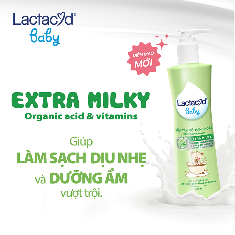 Bộ 2 chai Sữa Tắm Gội Trẻ Em Lactacyd Milky BẢO VỆ, NUÔI DƯỠNG DA và TÓC BÉ VƯỢT TRỘI 500ml/chai