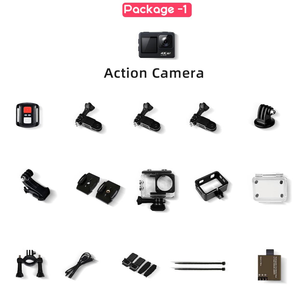 Waywalkers 4K FHD 60fps Action Camera 24MP 2.0 inch LCD EIS 4X ZOOM VIDEO quay 30M không thấm nước Go Pro Sport