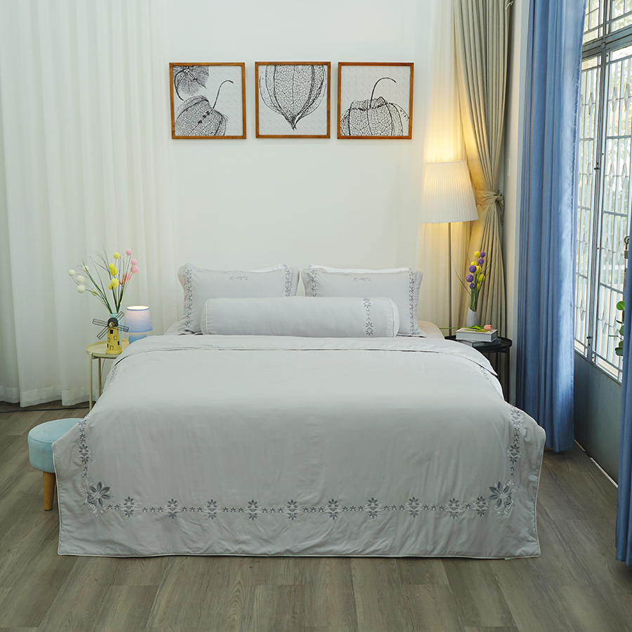 Chăn bốn mùa Hàn Quốc K-Bedding by Everon MicroTencel Xám KMTS106 200*220cm