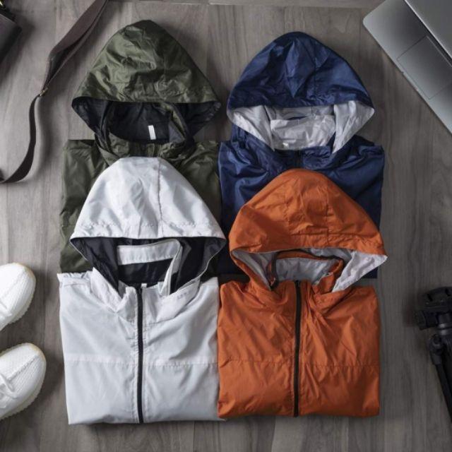 Áo khoác dù 2 lớp trơn có nón có size lớn người trên 80kg TN