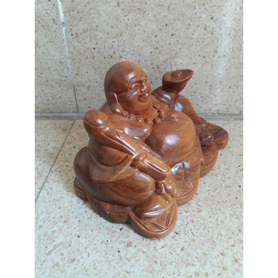 Tượng phật - di lạc gỗ bách sanh kích thước 16cmx9cmx9cm