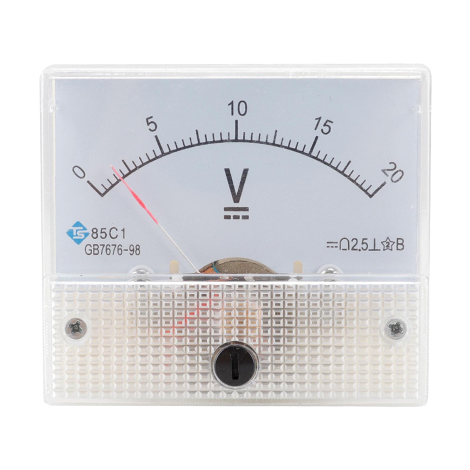 Voltmeter 85C1 DC 0-20V 0-50V 0-100V 0-300V 0-500V Rectangular Class 2.5 Analog Panel Volt Voltage Meter Gauge