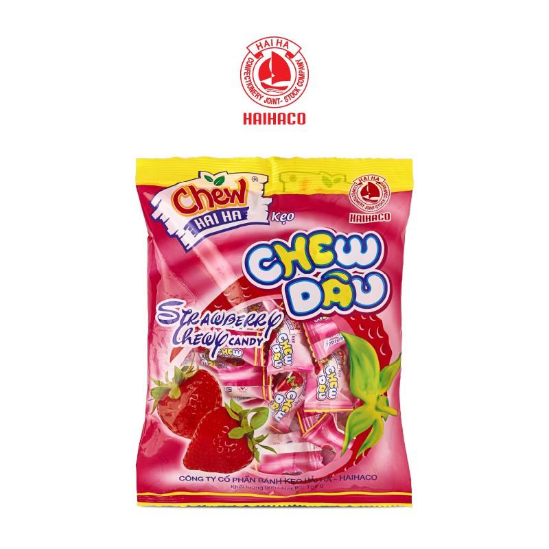 Kẹo Chew mềm HẢI HÀ hương Dâu (Gói 100 Gram) - Hàng chính hãng