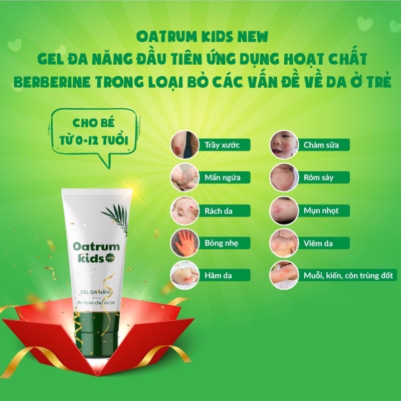 Gel bôi da Oatrum Kids New tuýt nhỏ 5g - bé hết trầy xước, rách da, bỏng, côn trùng đốt, hăm, mụn, viêm da, chàm sữa