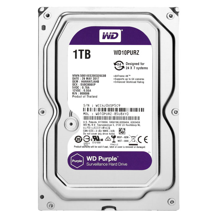 Ổ cứng Camera HDD WD Purple 1TB - Hàng Nhập Khẩu