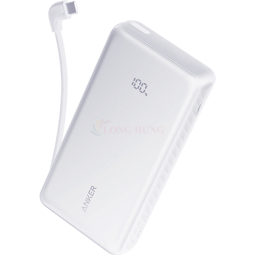Sạc dự phòng Anker Zolo Power Bank Built-In 90° Cable 1USB 1Type-C 22.5W 20000mAh A110E - Hàng chính hãng