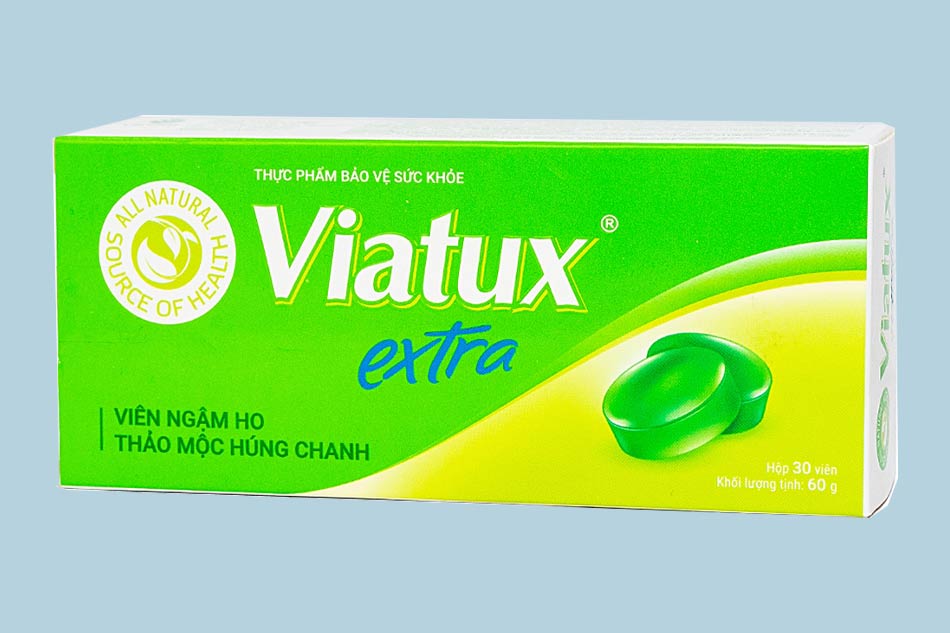 Kẹo ngậm giảm ho, đau họng Viatux Extra - 30 viên