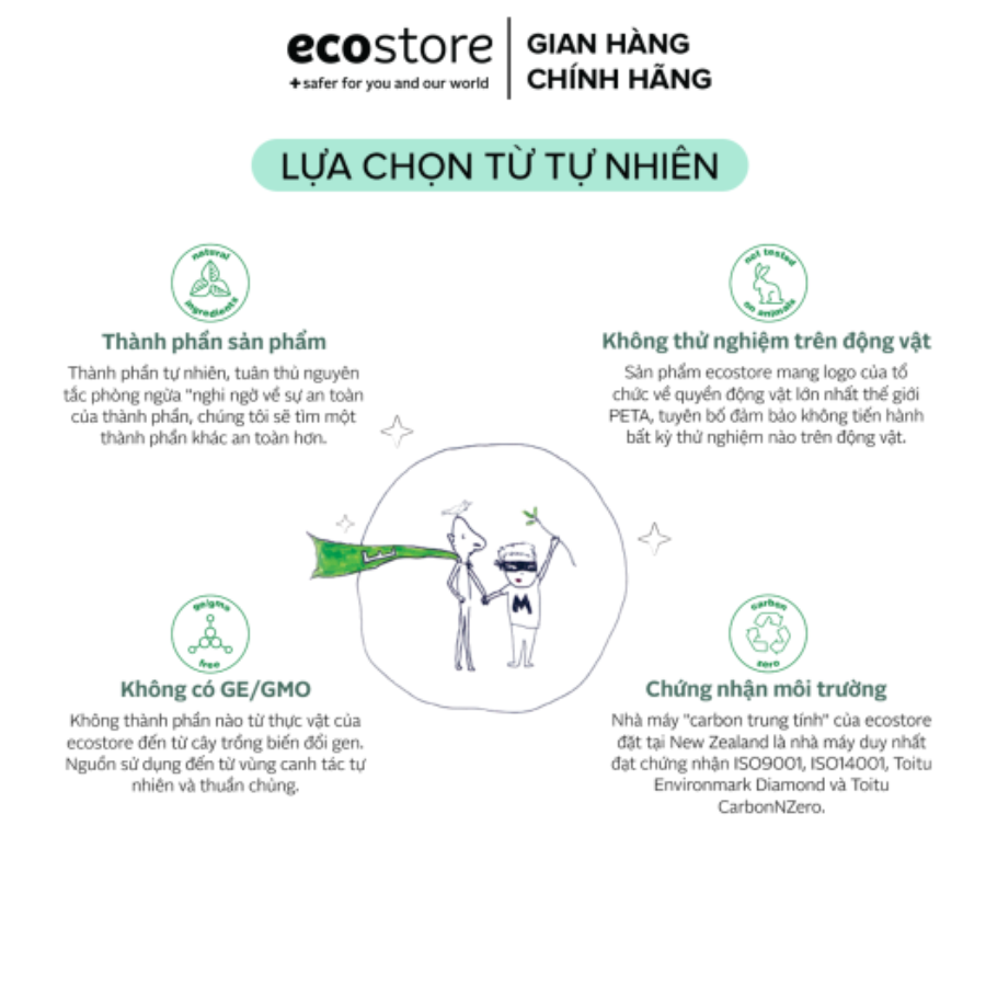 Bàn Chải Đánh Răng Loại Thường Gốc Thực Vật Ecostore - Giao màu ngẫu nhiên