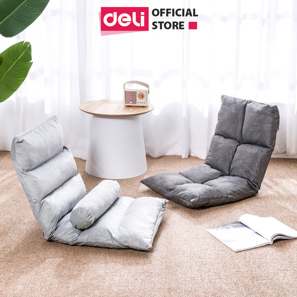 Ghế Lười Ghế Bệt Tựa Lưng Sofa Bệt Kèm Gối Đỡ Lưng 5 Cấp Độ Ngả Deli - Siêu Êm Gấp Gọn - Ghế Tựa Thư Giãn Chất Liệu Dày Dặn Bọc Nhưng Hỗ Trợ Tư Thế Ngồi Chuẩn - E4946 E4947