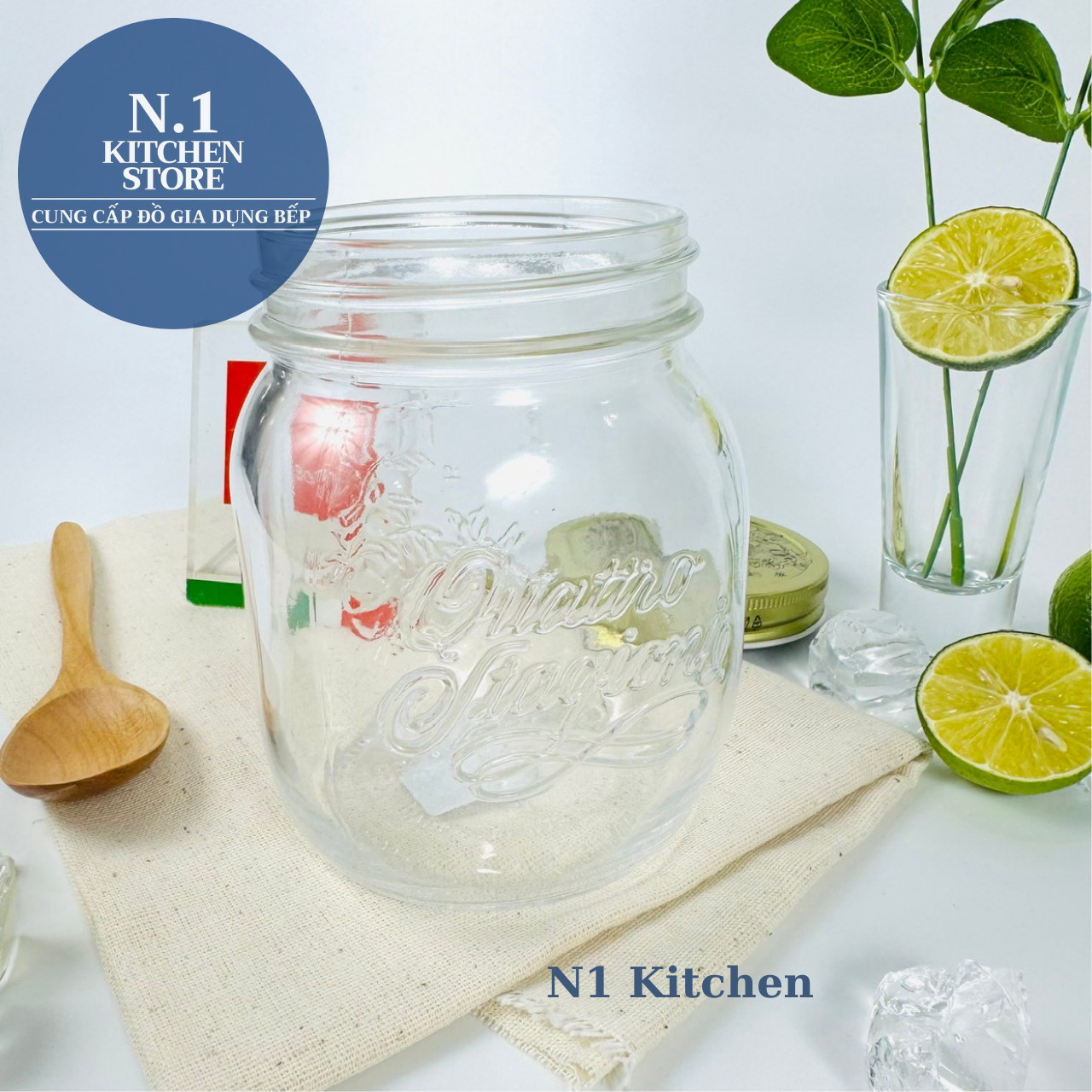 Quattro Invetro hũ thủy tinh 700 ml Bormioli Rocco Ý - Hàng Chính Hãng