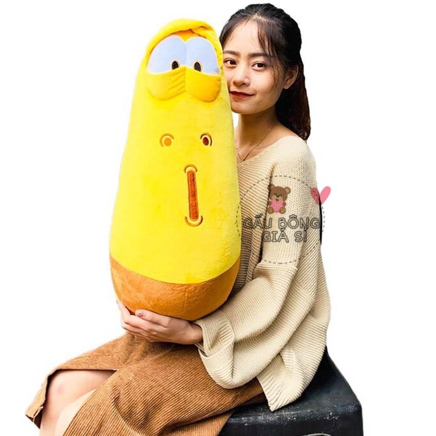 GẤU BÔNG SÂU LARVA ĐỒ CHƠI ẤU TRÙNG TINH NGHỊCH VÀNG 60cm CAO CẤP VẢI MỊN