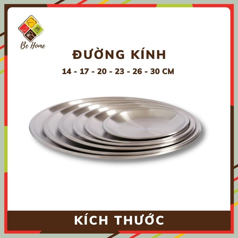 Đĩa Tròn Inox 1 Lớp Hàn Quốc -BEHOME - 6 Kích Thước - An Toàn Và Tiện Lợi