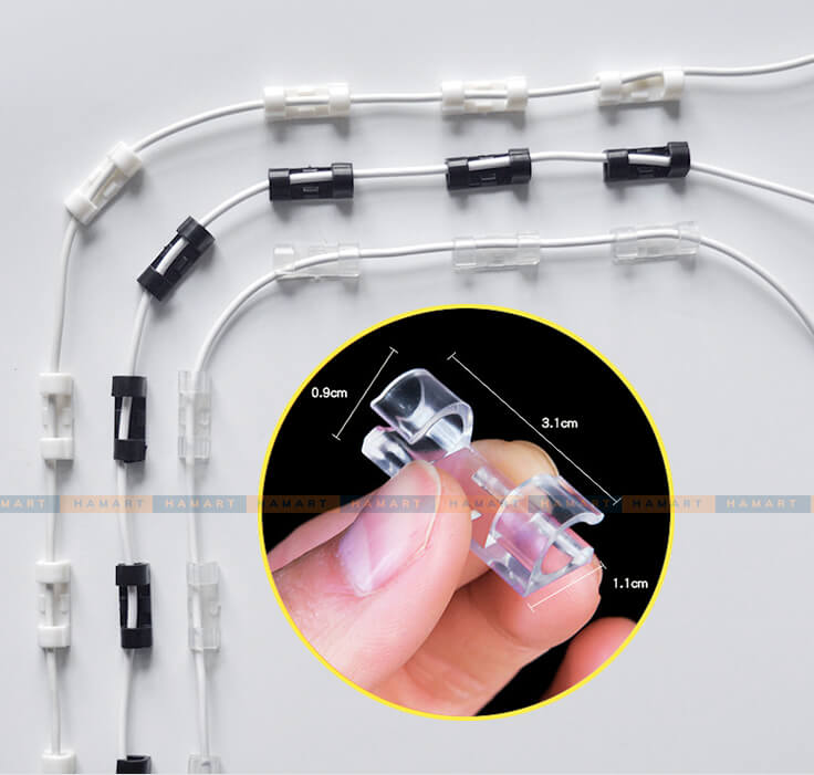 Vỉ 16 Nẹp Dây Điện LỚN Dán Tường Móc Treo Kẹp Cố Định Dây Cáp Lớn