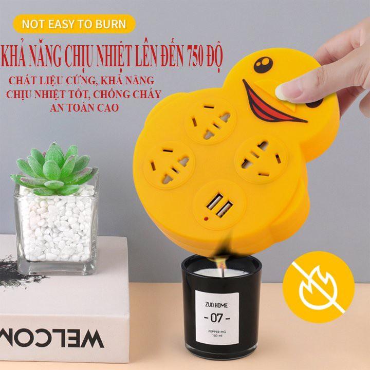 Ổ CẮM ĐIỆN HÌNH CHÚ VỊT ĐÁNG YÊU 3 Ổ CẮM + 2 CỔNG USB ĐA NĂNG TIỆN LỢI - AN TOÀN CHỐNG GIẬT