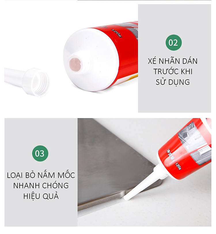 Gel tẩy mốc đa năng LKB 120ml - Tẩy nấm mốc silicon, gioăng cao su máy giặt, mốc chân tường - Loại Cực Mạnh - Hàng Chính Hãng