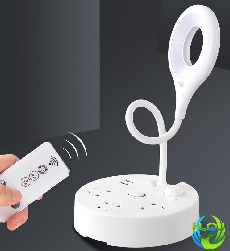 Ổ Cắm Điện Đa Năng Kiêm Đèn Đọc Sách HQ -T8- Có  Điều Khiển Từ Xa -Hàng Chính Hãng