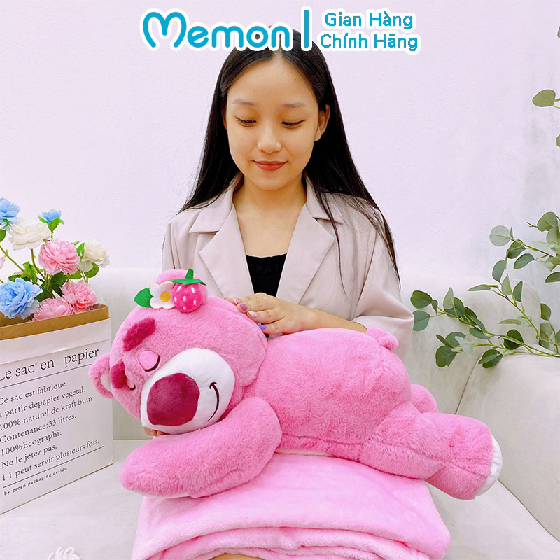 Bộ Chăn Mền Lotso Tai Dâu Nằm Cao Cấp Memon